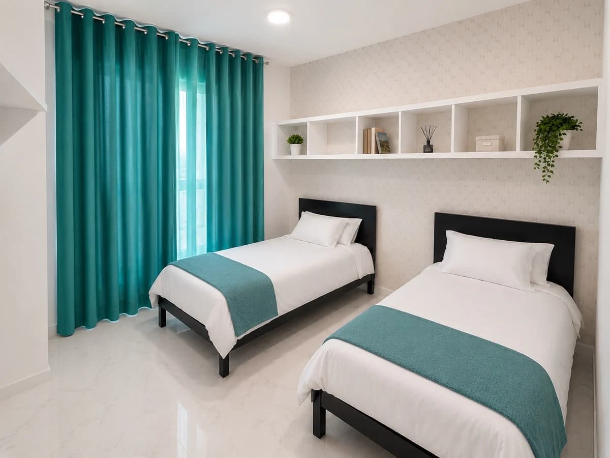 Twin bedroom with two single beds
